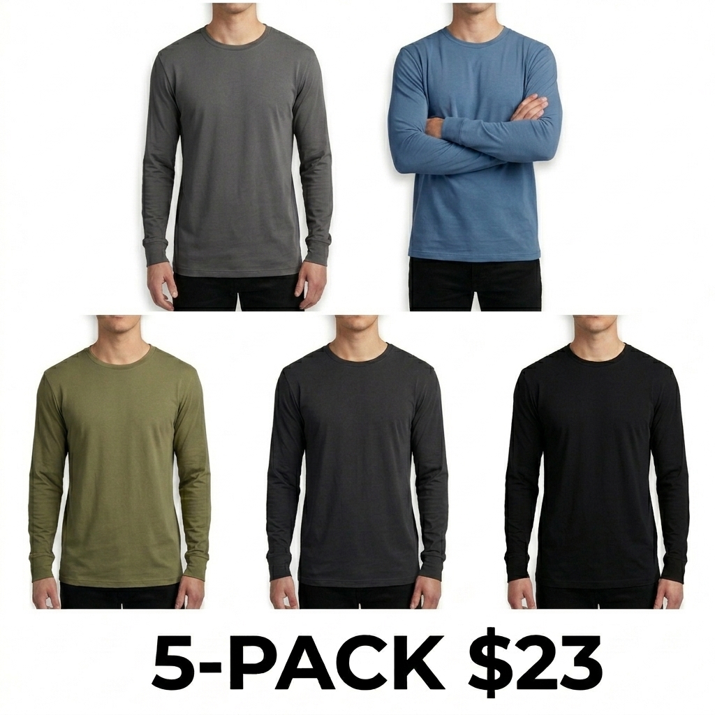 Men's Long Sleeve Athletic Fitted Tee – Soft Stretch Essential Top