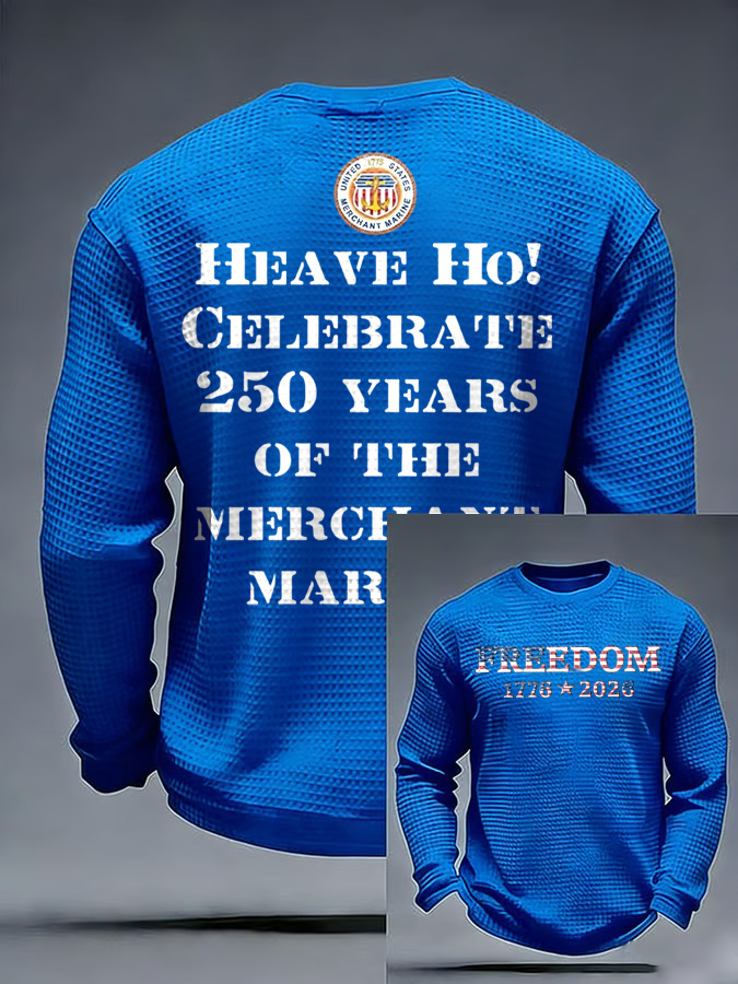 Unisex 250Th Anniversary Celebration Waffle Round Neck Long Sleeve T-Shirt