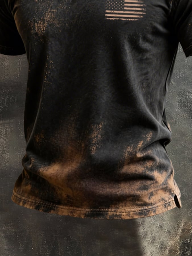 Men's Retro-Print, Color-Block 