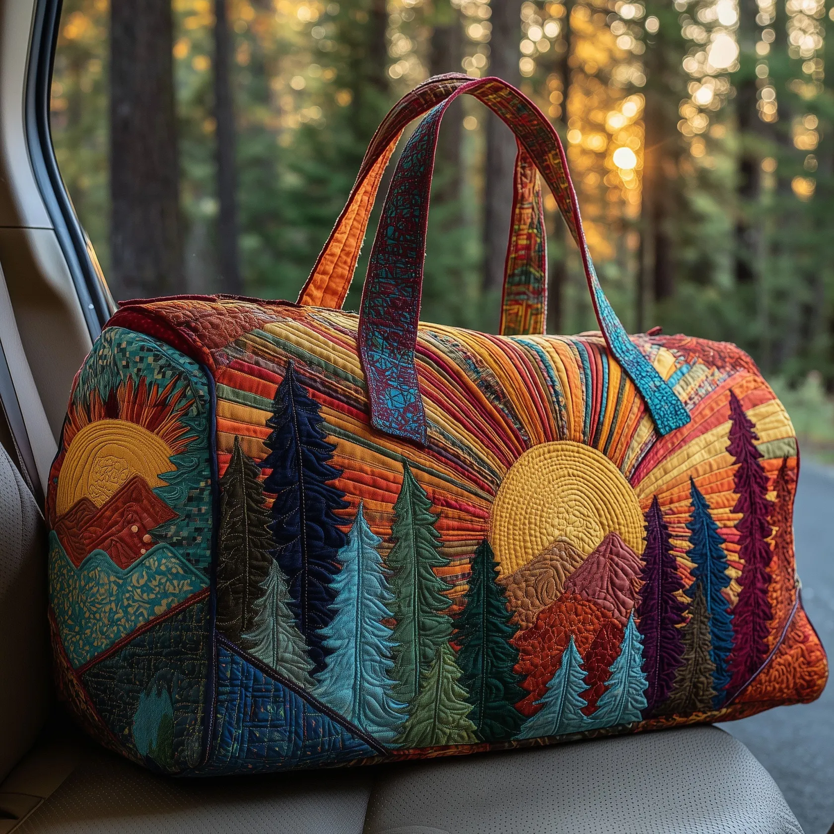 Cat Quilted Duffle Bag
