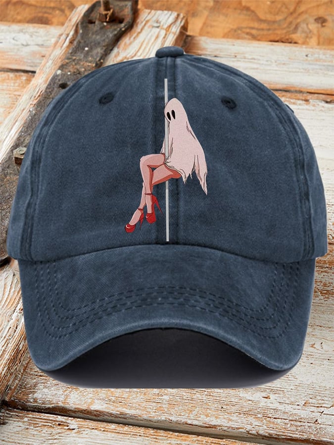 Retro Ghost Print Baseball Cap