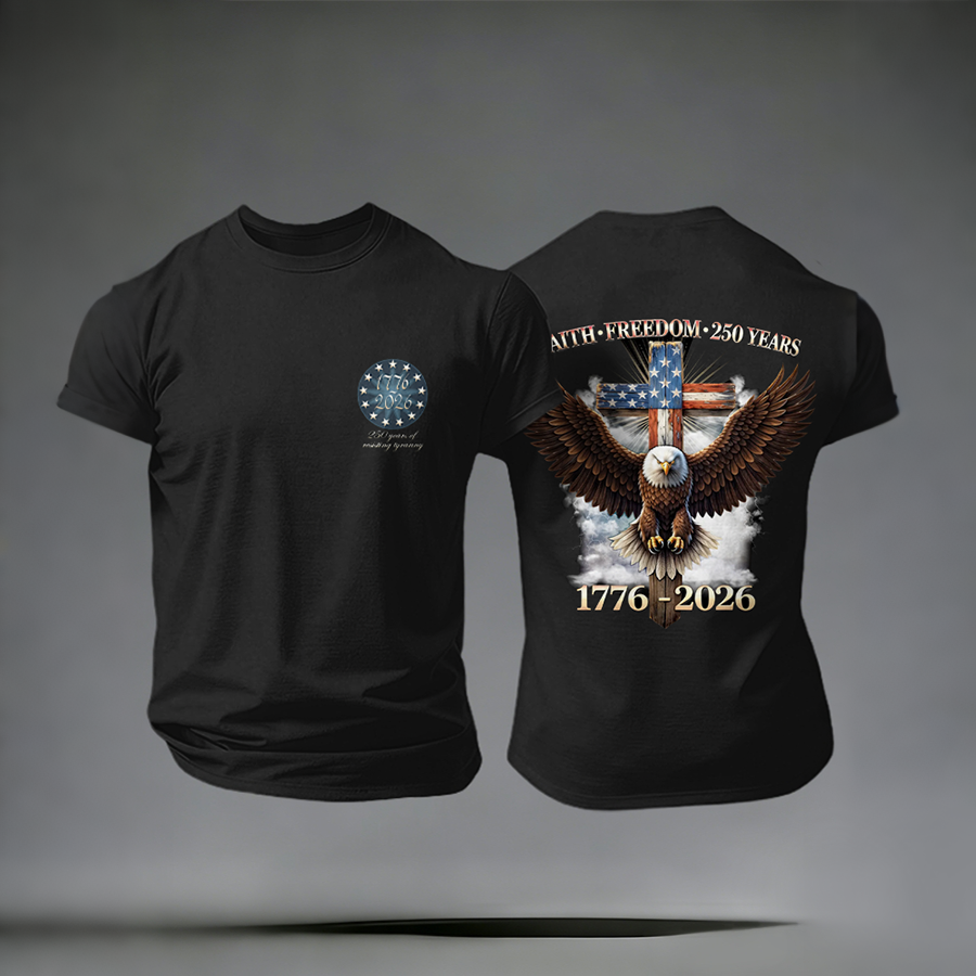 Men'S Casual American Founding Celebration Personalized Printed Round Neck T-Shirt