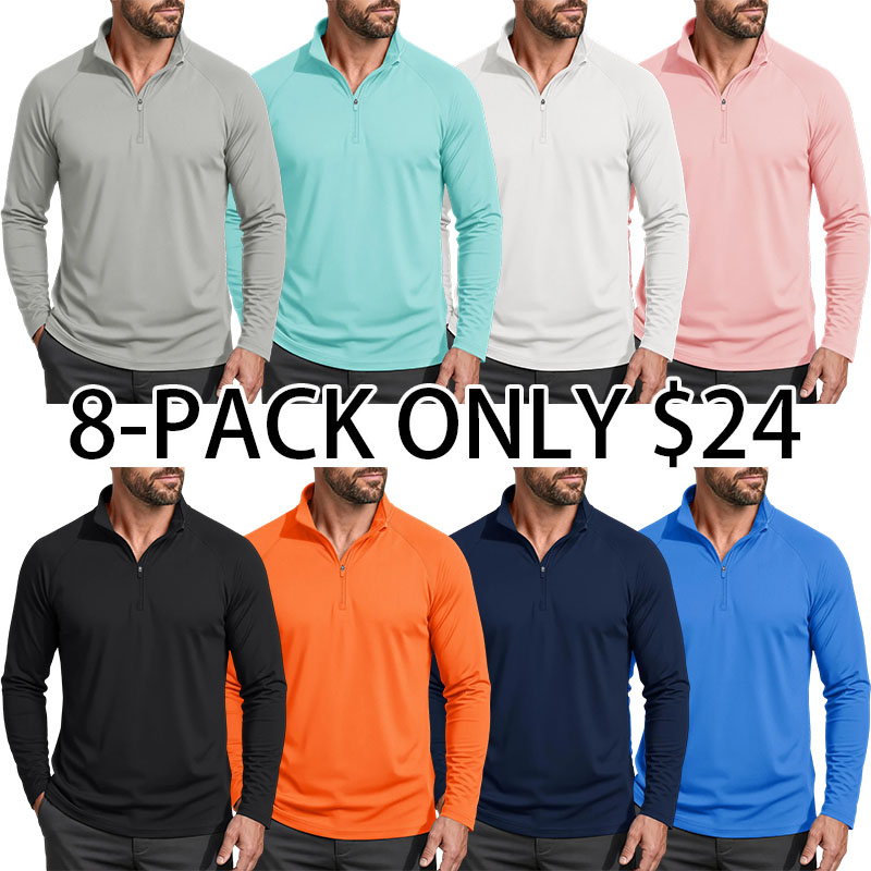 Men's 1/4 Zip Shirt UPF 50+ Quick Dry Lightweight Long Sleeve