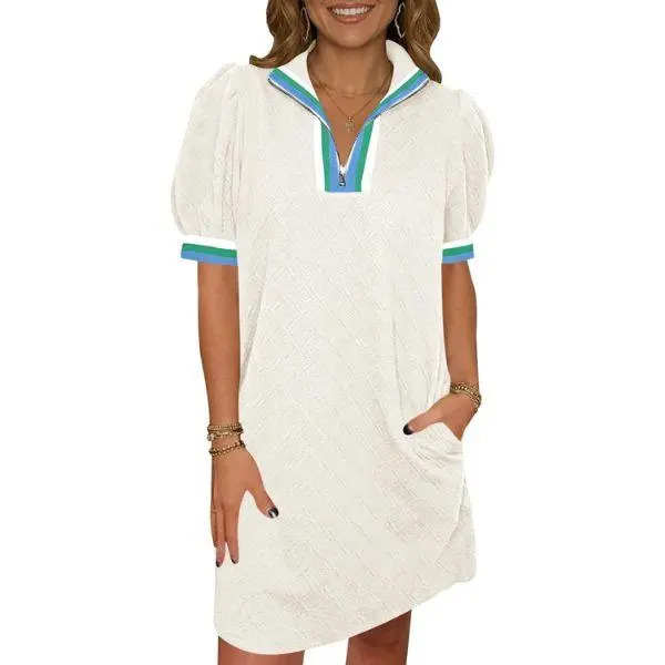 Women's Summer Puff-Sleeve Mini Dress