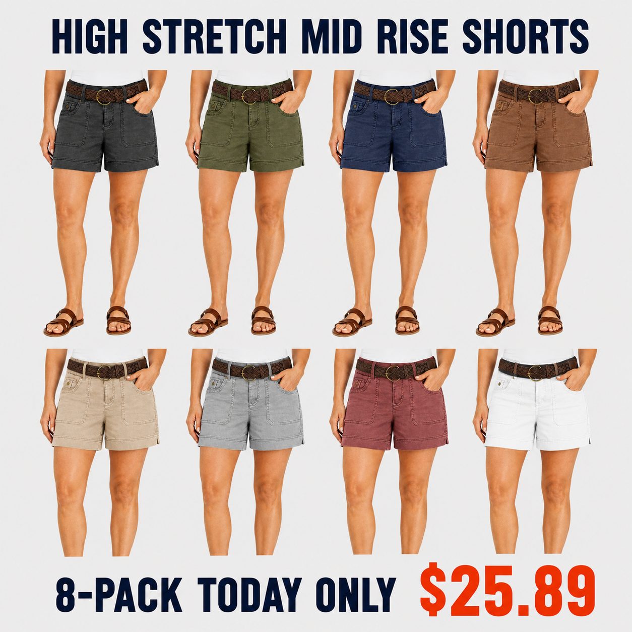 FINAL SALE⚡- 8 PACK Casual Summer Shorts