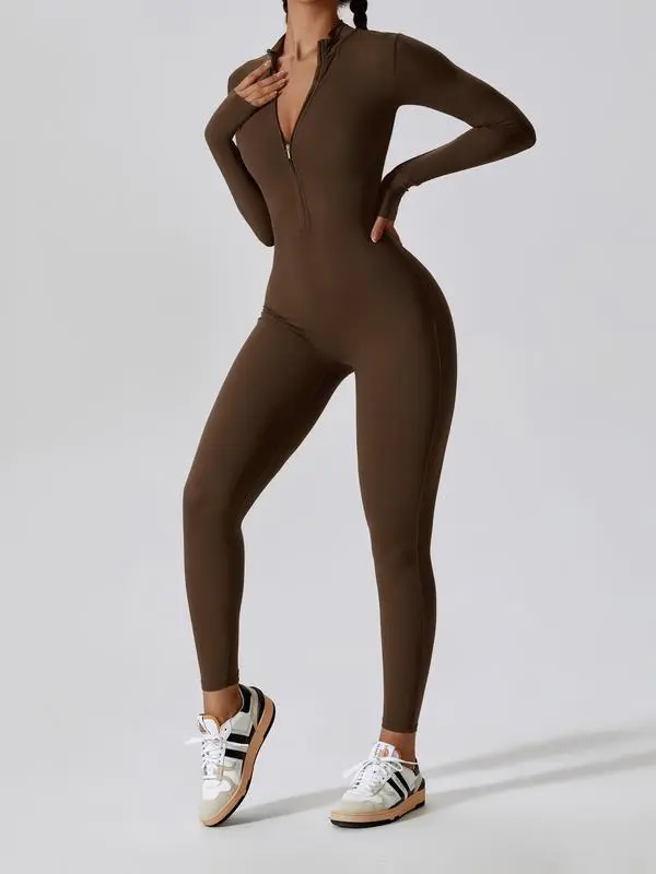 Women's All-Season Zip Sports Yoga Jumpsuit