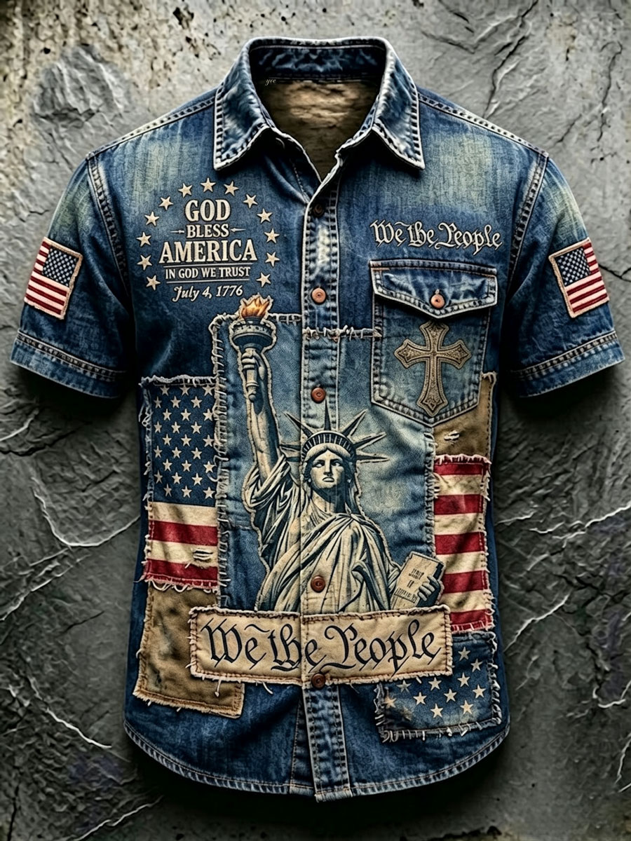 Men'S 250Th Anniversary National Faith Print  Shirt