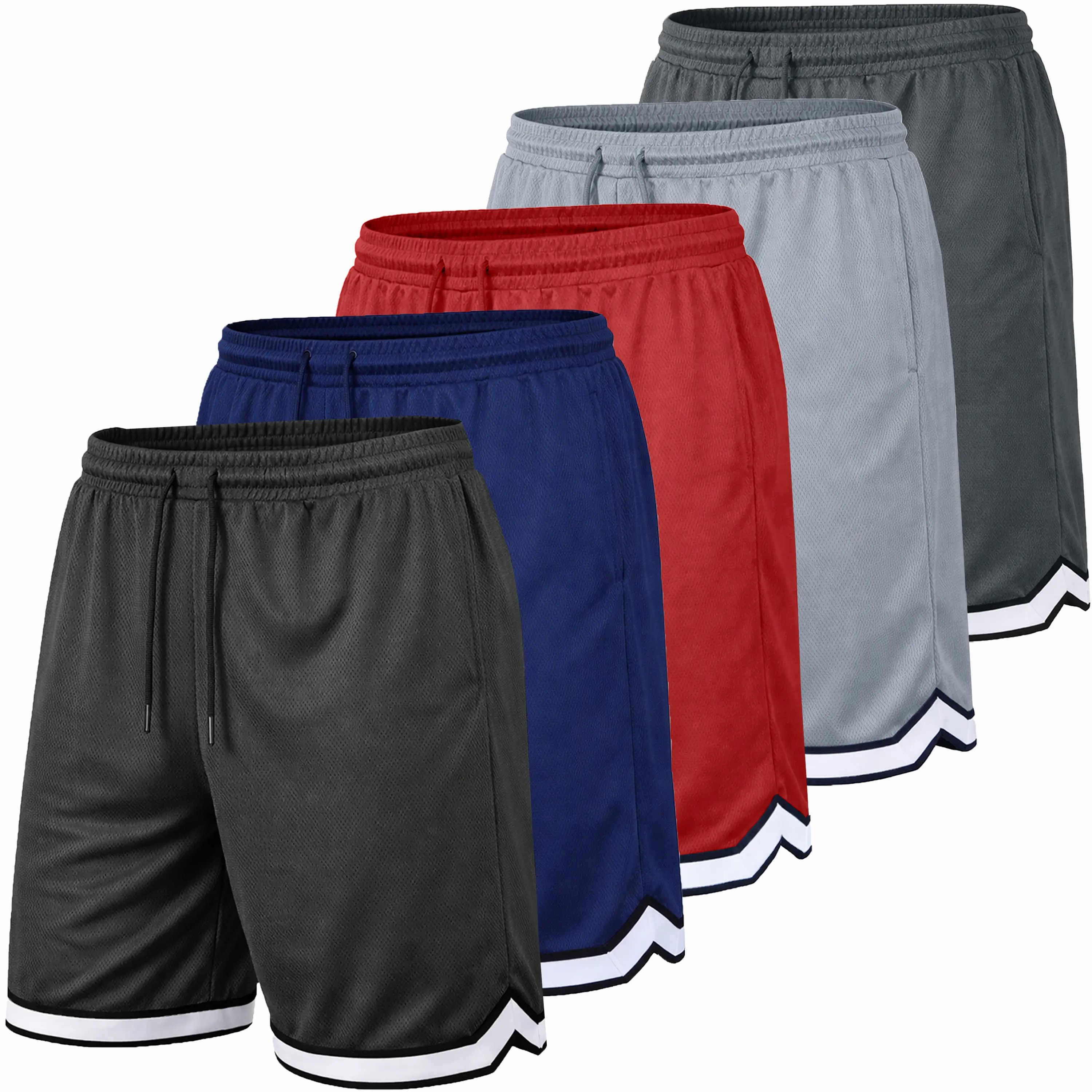 Men's Premium Active Moisture Wicking Workout Mesh Shorts With Trim Summer Outdoor Bottoms