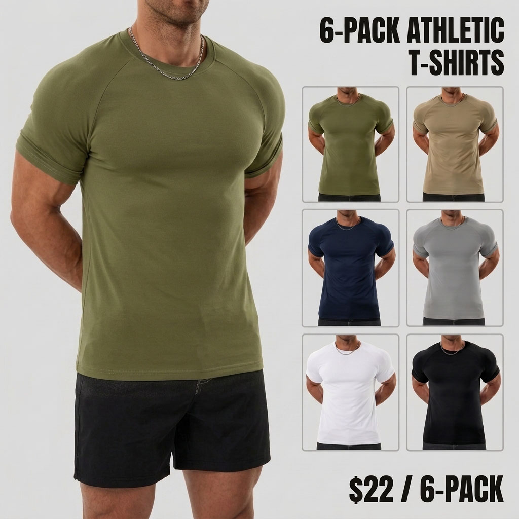 Men's Raglan Performance T-Shirt | Stretch Athletic Fit, Wrinkle-Resistant Everyday Tee