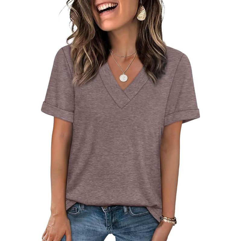 Women's Casual V-Neck Short Sleeve T-Shirt