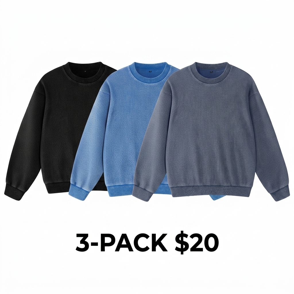 Unisex Acid Wash Oversized Sweatshirt – Loose Fit Cotton Vintage Crew Neck Pullover