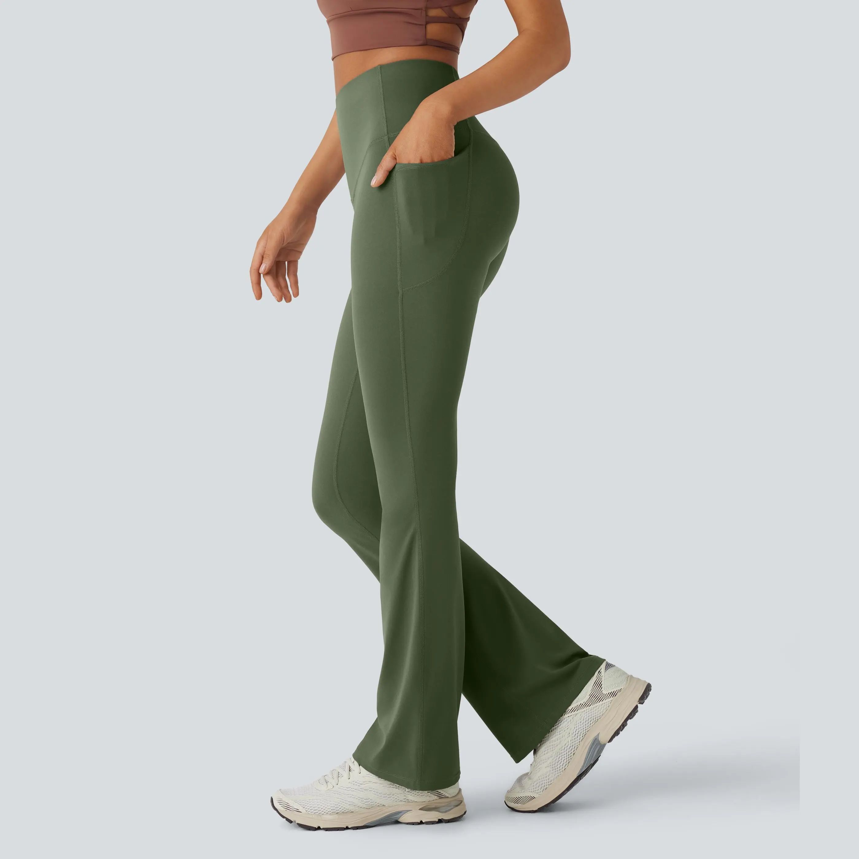 UltraSculpt High Waisted Tummy Control Pocket Shaping Yoga Bootcut Leggings