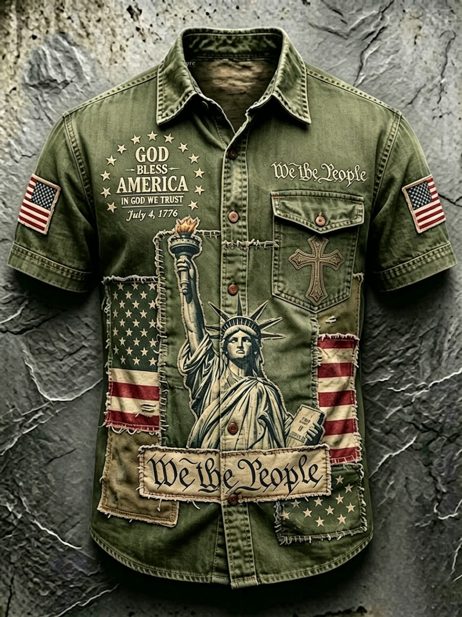 Men'S 250Th Anniversary National Faith Print  Shirt