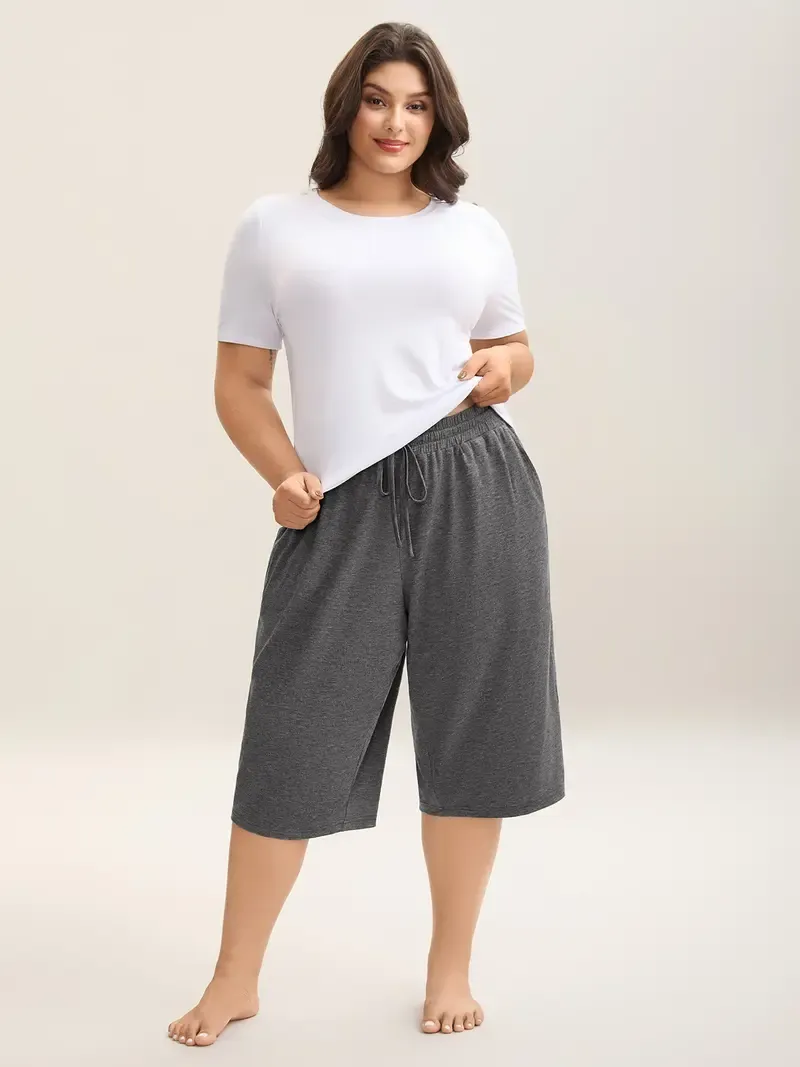 Color-block Knitted Drawstring Lounge Pants