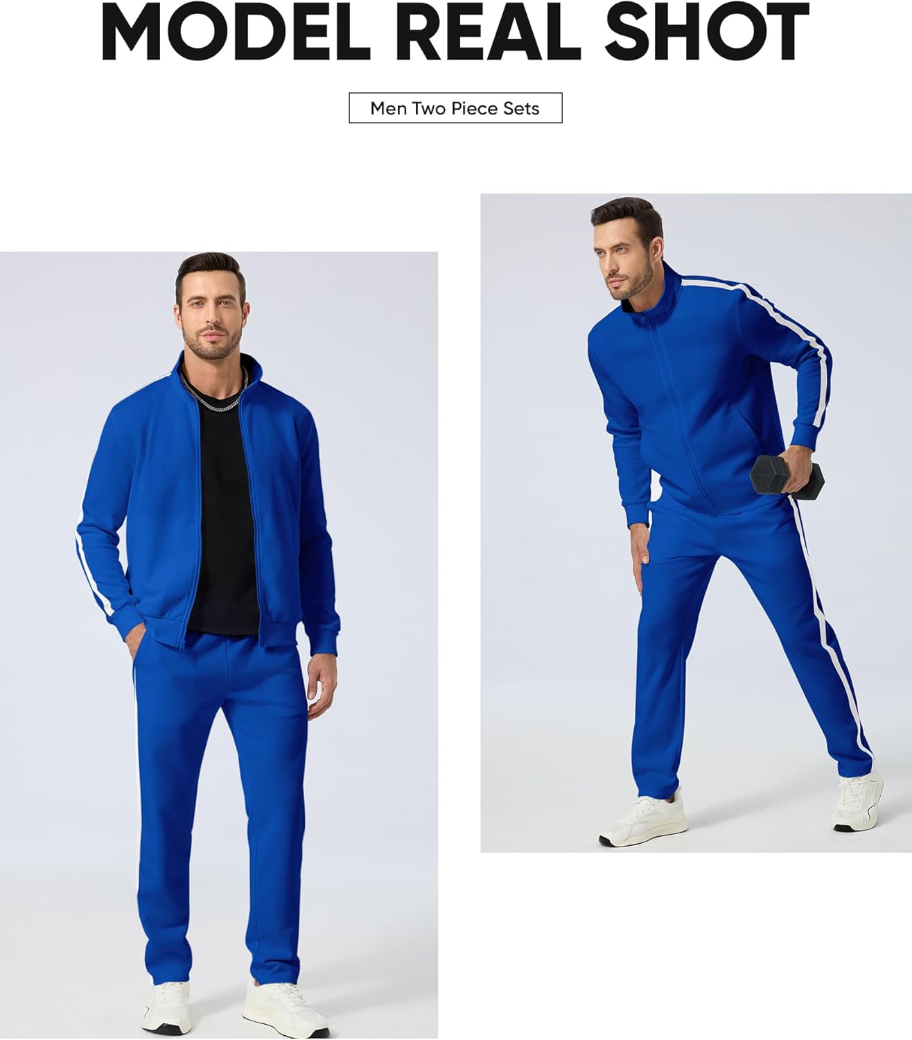 Men's Track Suits Sweatsuits 2 Piece Full Zip Sports Outfits Set Sweatshirt and Joggers Sweatpants