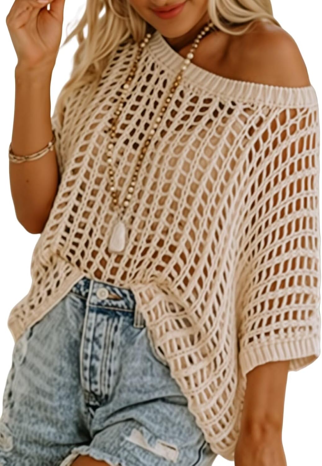 Women's Summer Crew-Neck Short-Sleeve Knit Top