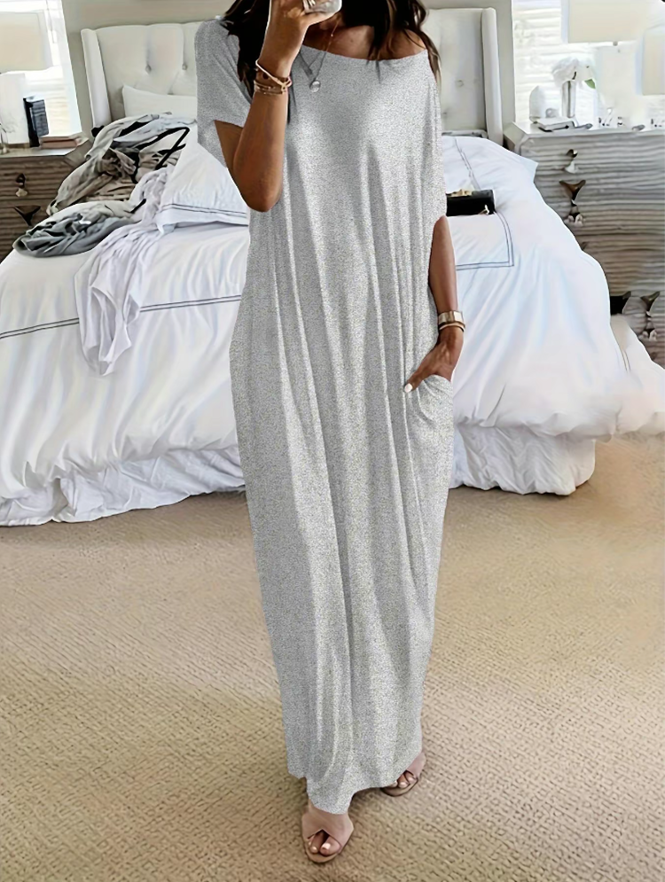 Women's Batwing Sleeve Lounge Dress-Comfy • Casual • Elegant