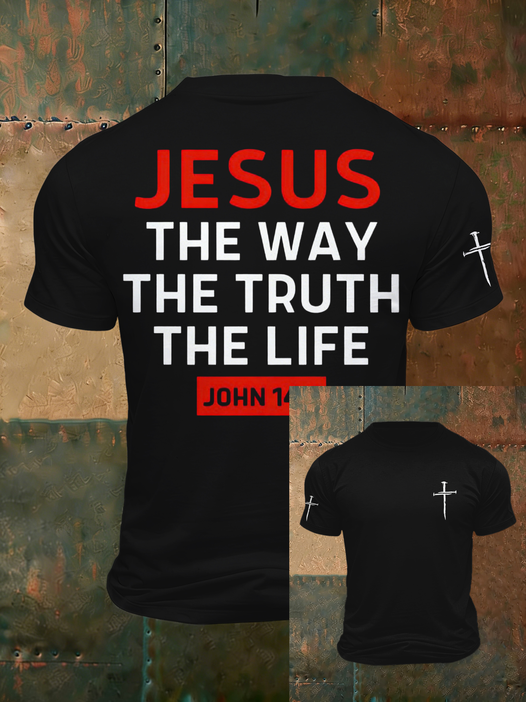 Men'S Casual Faith Jesus Letter Printed Round Neck T-Shirt