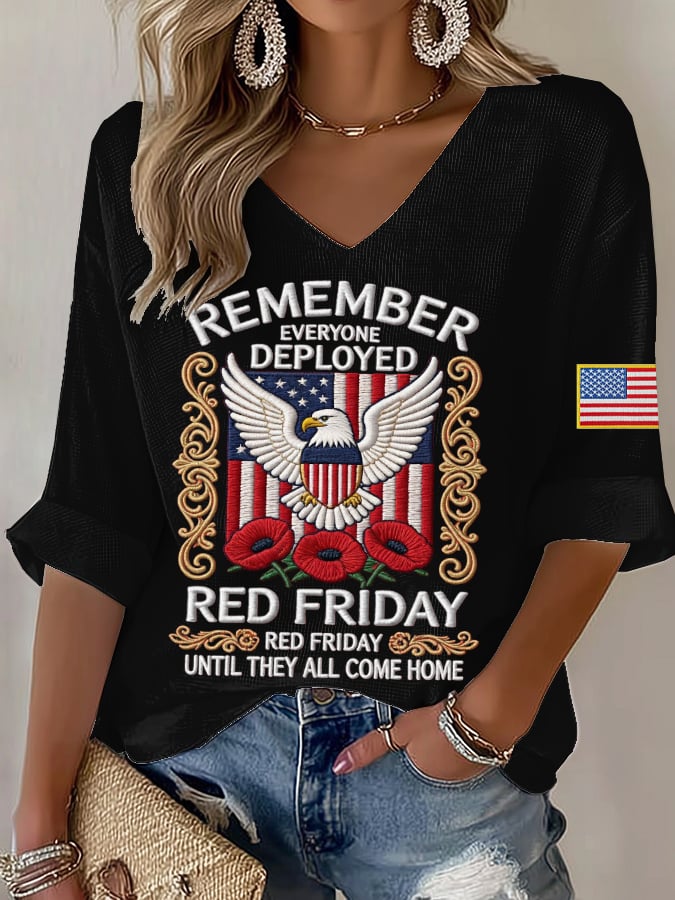 Women's  Red Friday Print T-Shirt
