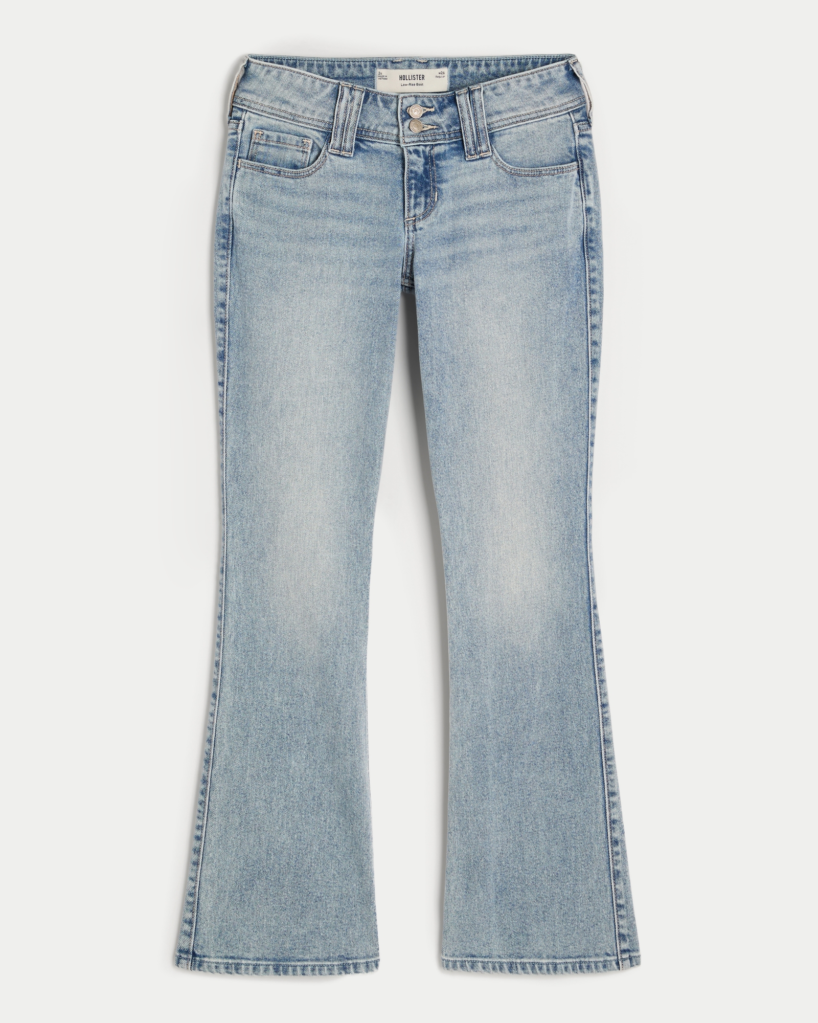 Low-Rise Dark Wash Embroidered Bootcut Jeans
