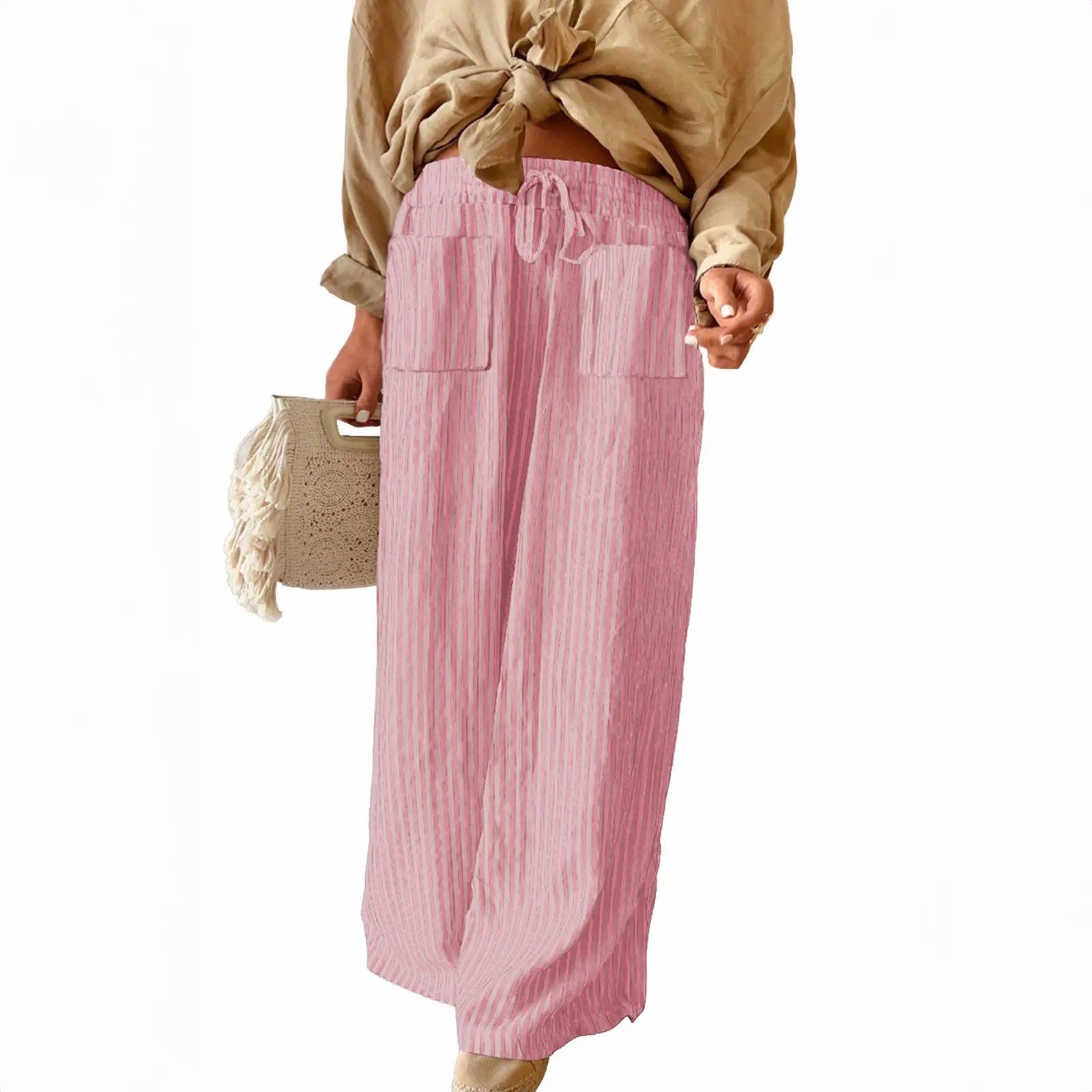 🌿 Women's Striped Drawstring Casual Pants