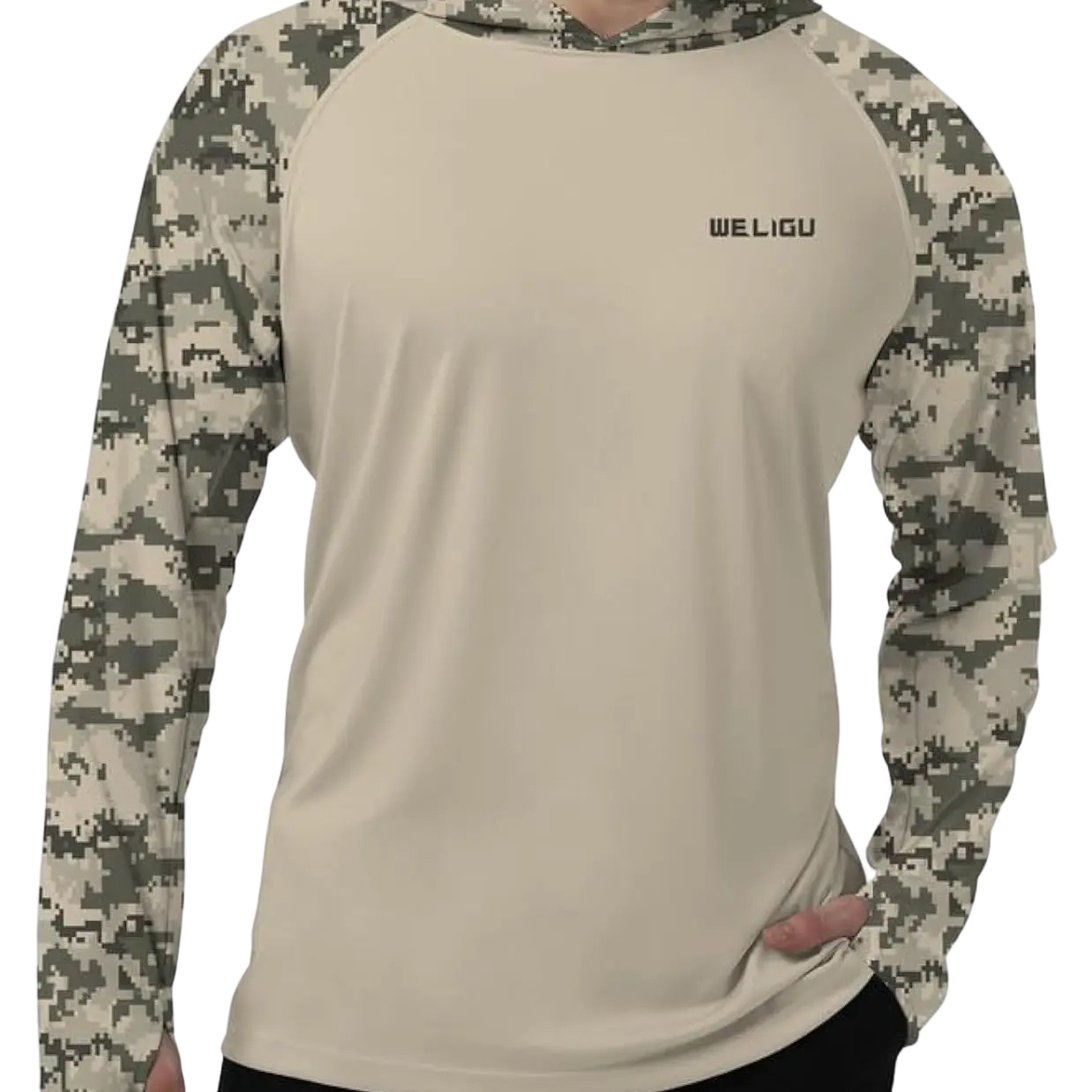 Men's UPF 50+ Sun Protection Hoodie Shirt Long Sleeve SPF Fishing Outdoor UV Hiking Lightweight Shirts