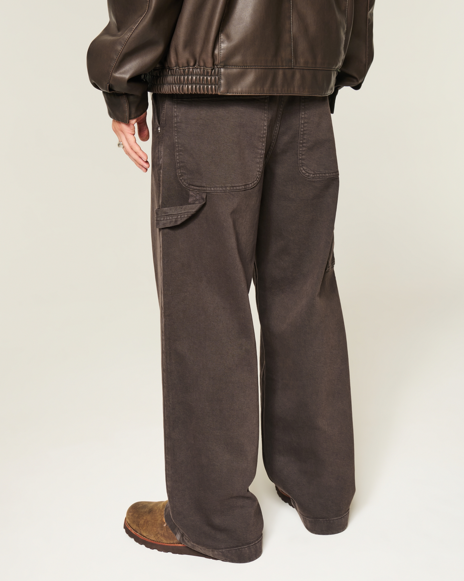 Dark Wash Logo Embroidery Super Baggy Jeans