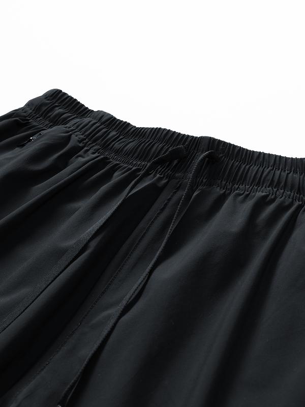 Men’s Breathable Drawstring Shorts with Zipper Pockets