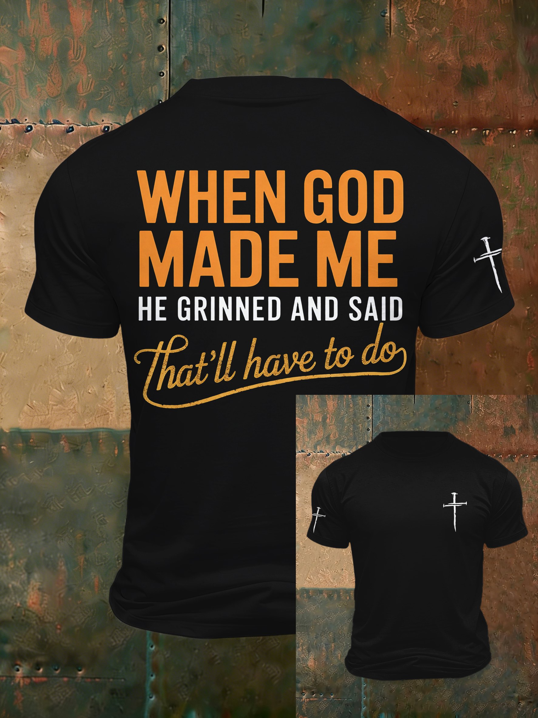 Men'S Casual Faith Jesus Letter Printed Round Neck T-Shirt