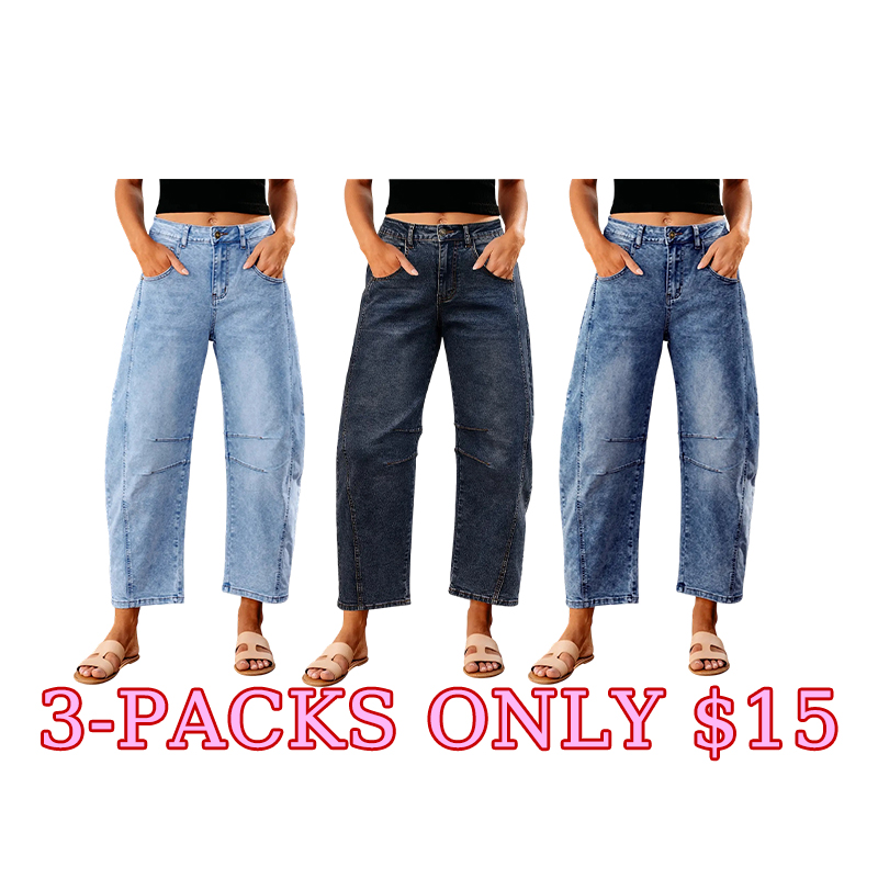 Women’s High‑Waisted Wide‑Leg Barrel Jeans (Stretch Denim Comfort)