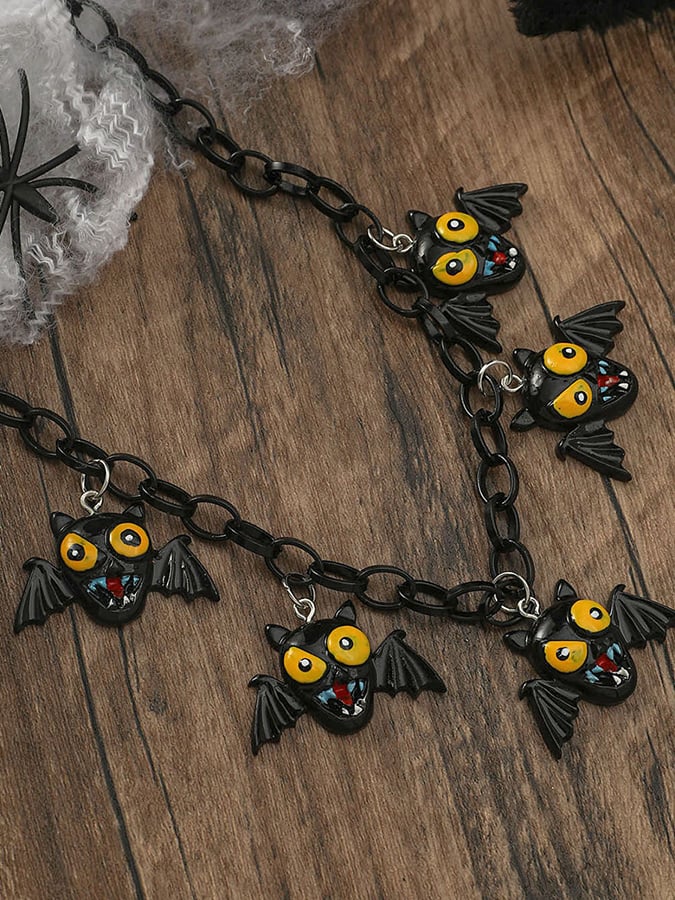 Halloween Gothic Dark Pumpkin Ghost Pendant Necklace