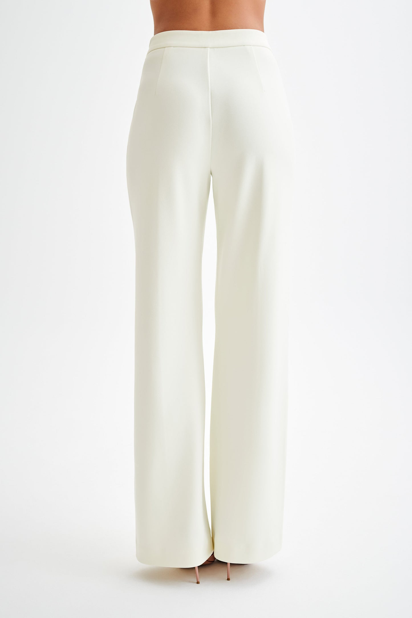 Slight Stretch Pleated Wide Leg Pants