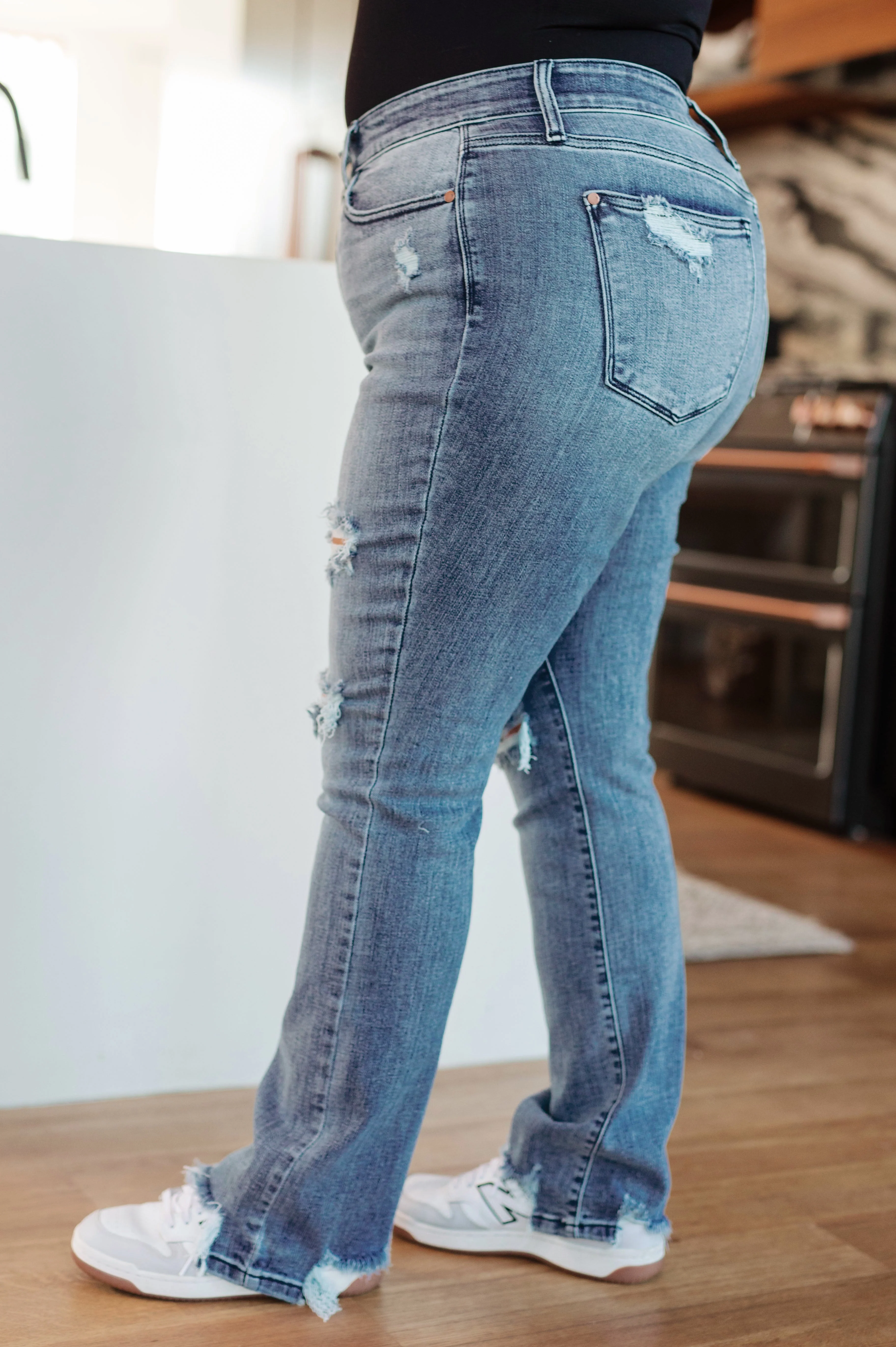 Destroyed Straight Jeans
