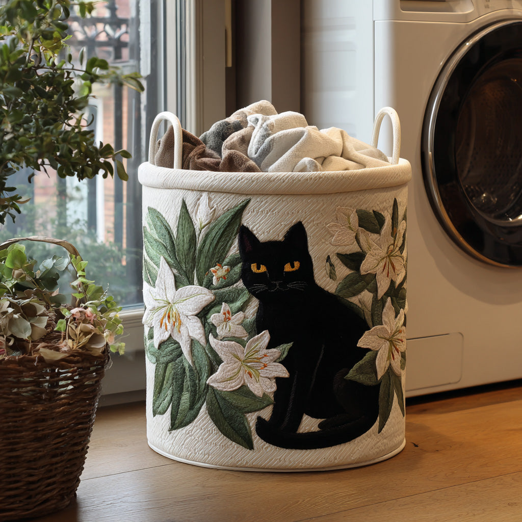 Cat Quilted Laundry Basket