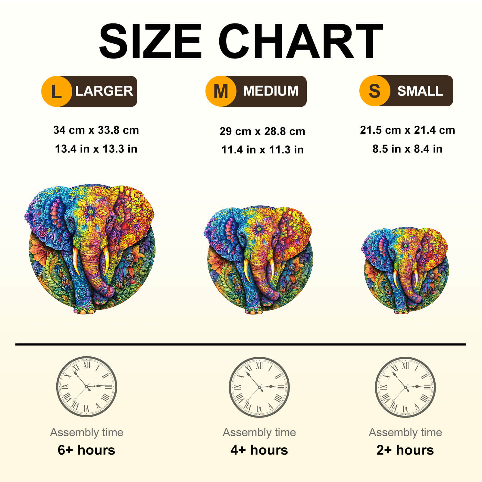 Mandala Elephant Wooden Jigsaw Puzzle