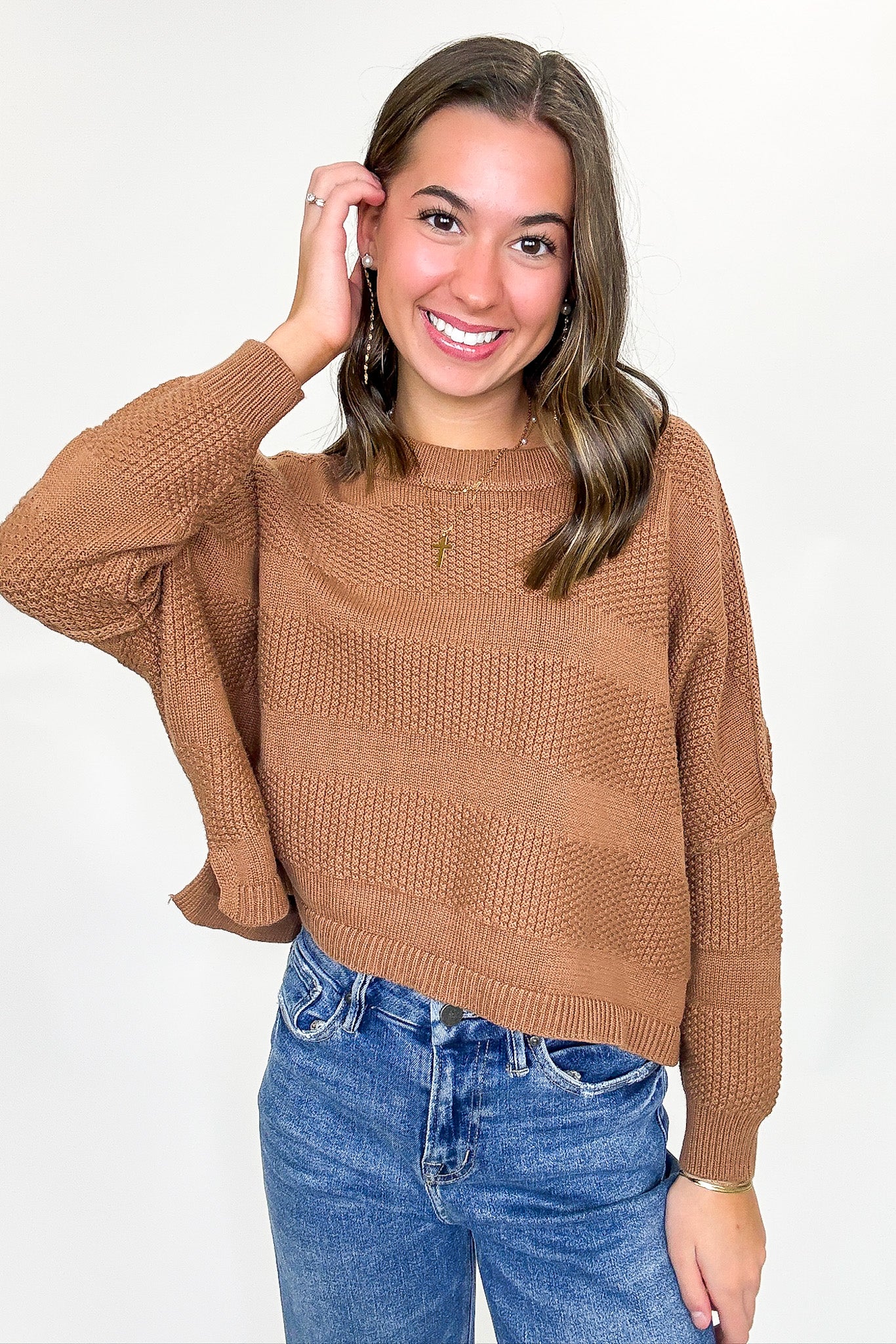 Casual Knit Top and Shorts Set
