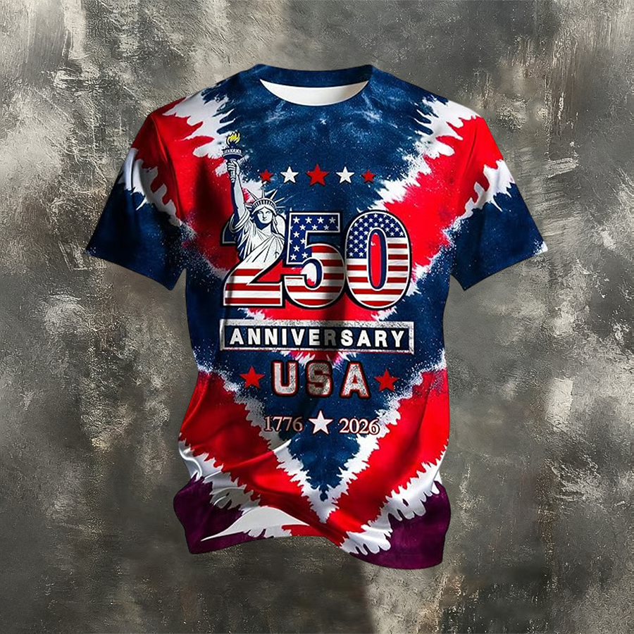 Men's Vintage American 250th Anniversary Short-Sleeve T-Shirt