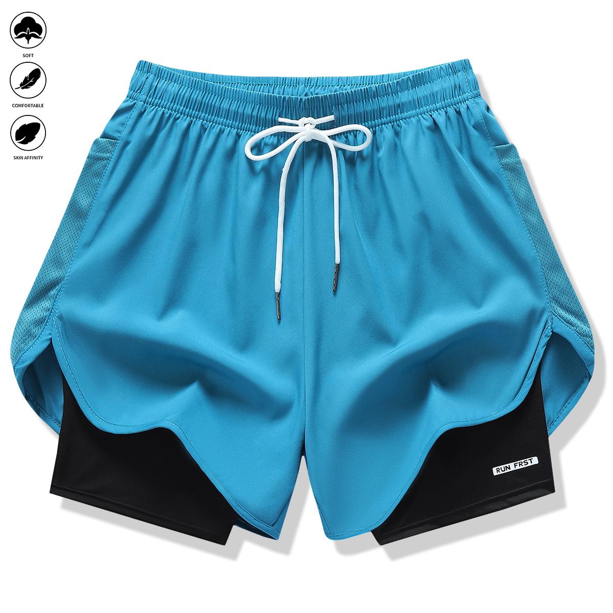 Women's Faux Two-Piece Athletic Shorts