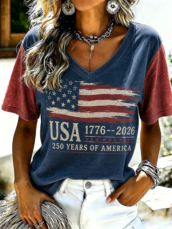 Women's Casual Retro Print T-Shirt