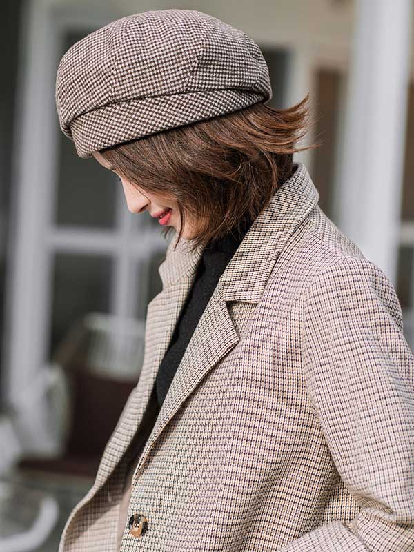 Personality Striped&Plaid Beret Hat