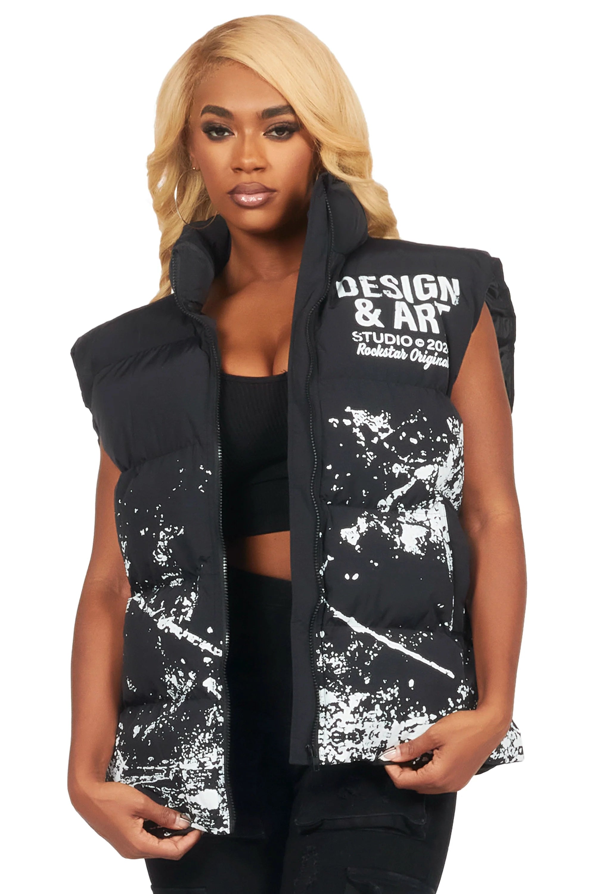 Lamanda Black Puffer Vest
