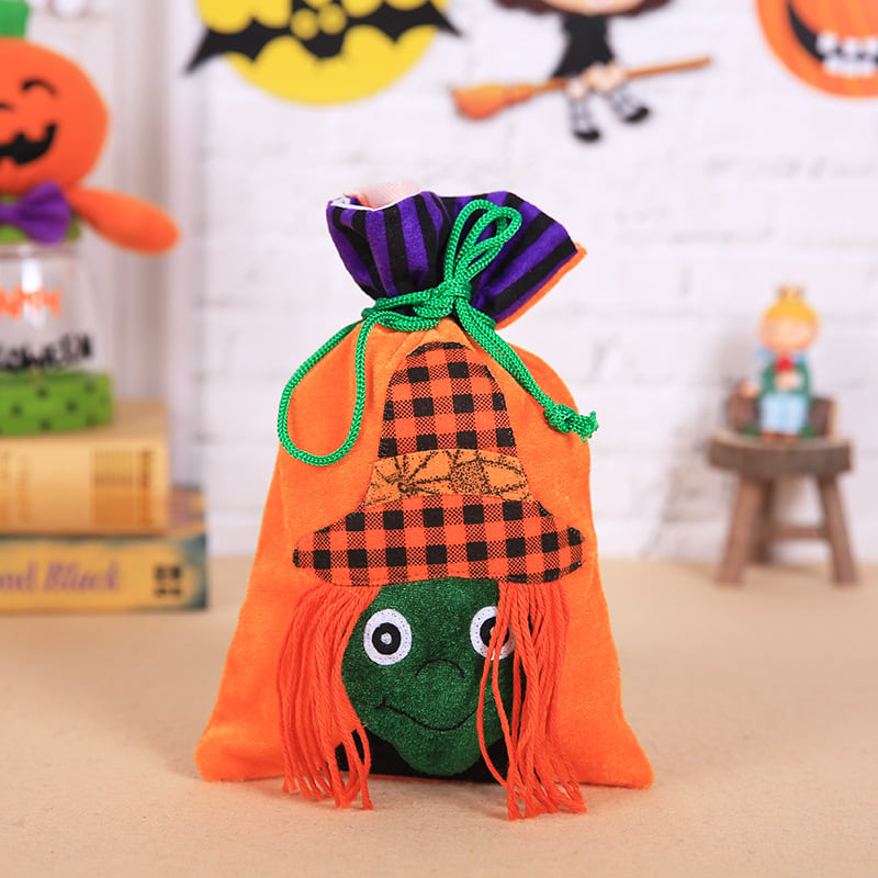 Halloween Creative Decoration Velvet Witch Candy Bag