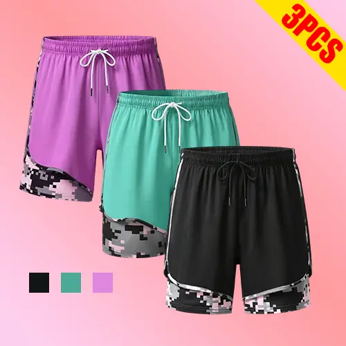 Women's Double-Layer Anti-Exposure Stretch Fitness Shorts