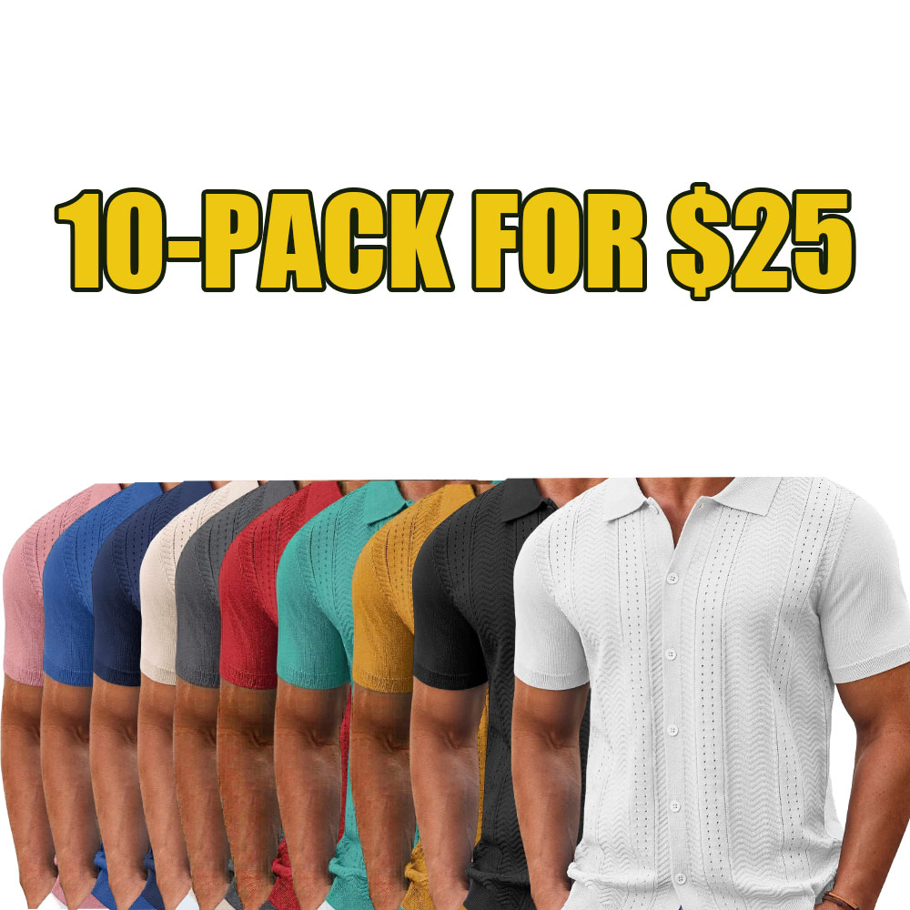 Men's Vintage Knit Beach Button Shirt
