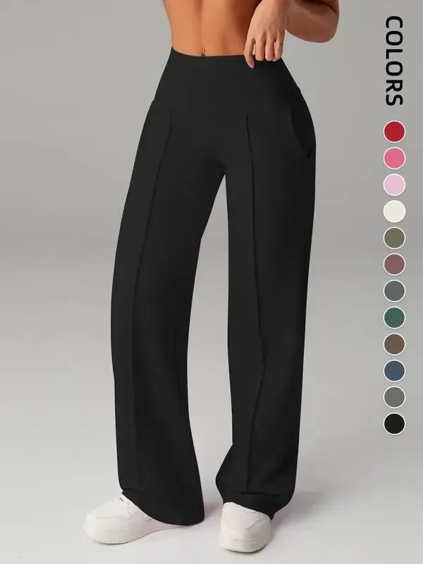 🔥Women's  Wide Leg High Waist Sporty Casual Sweatpants with Pockets