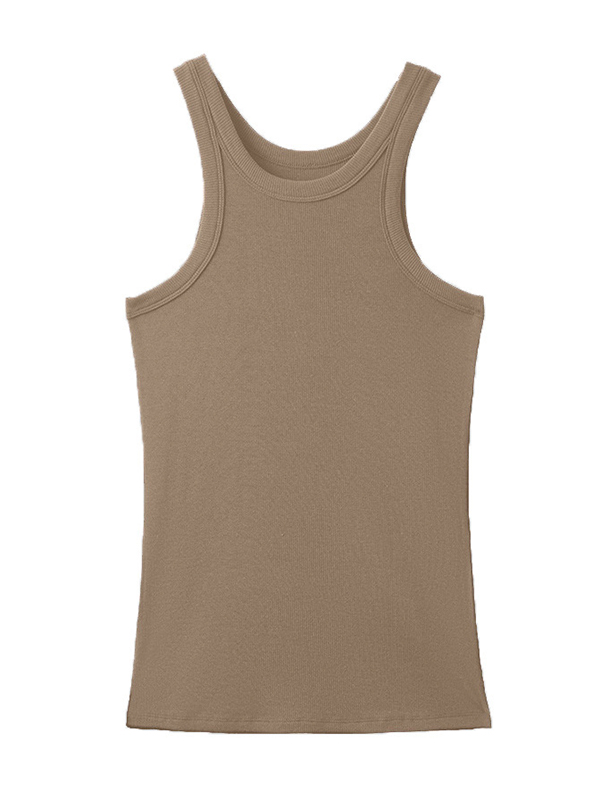 Solid Color Skinny Sleeveless Round-Neck Vest Top