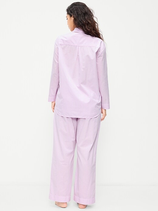 Poplin Pajama Pant Set Purple Gingham
