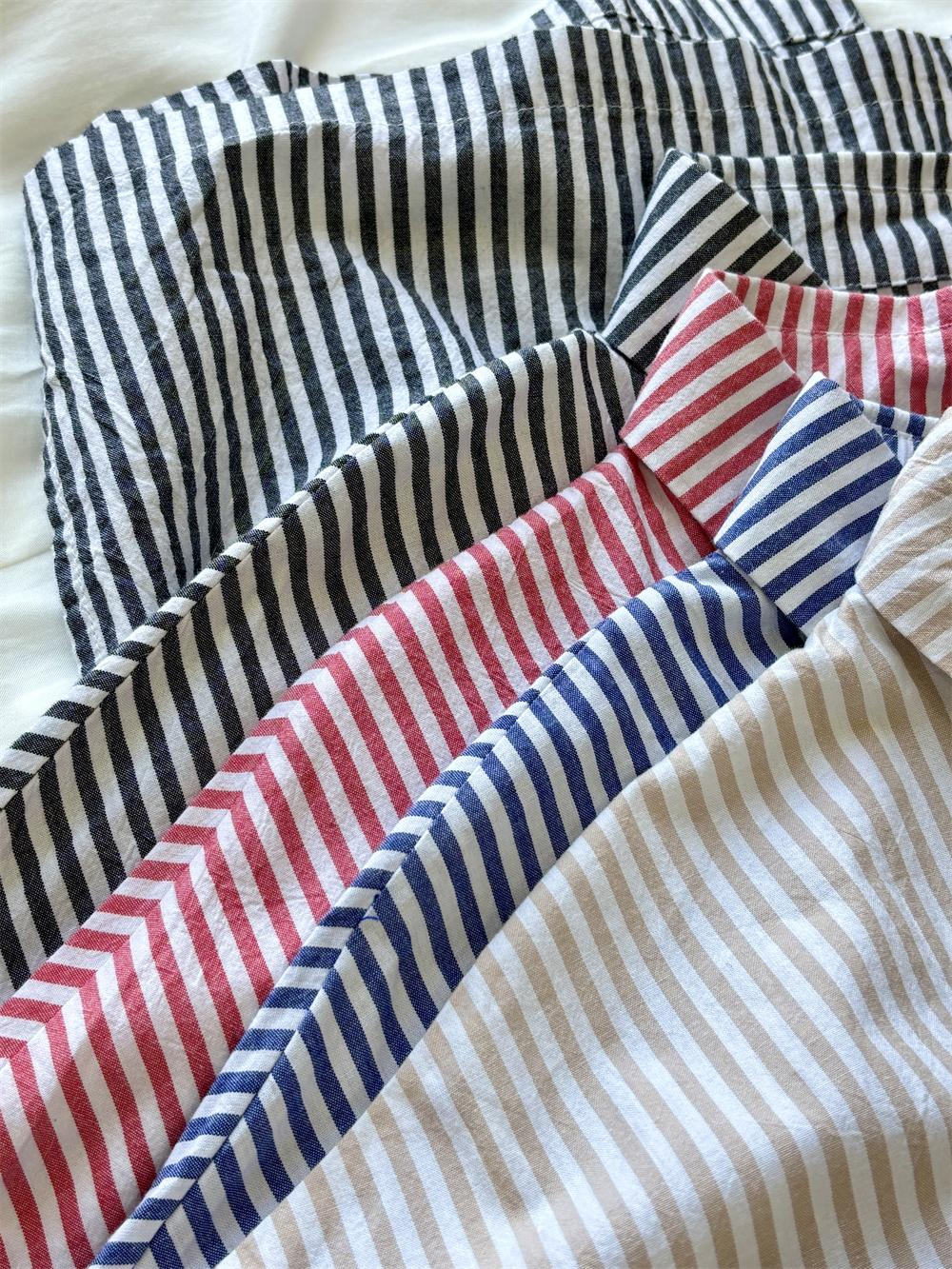 Women's Casual Long Sleeve Button Down Loose Striped Cotton Maxi Shirt Dress – Batwing Sleeves Breathable Lightweight Beach Caftan