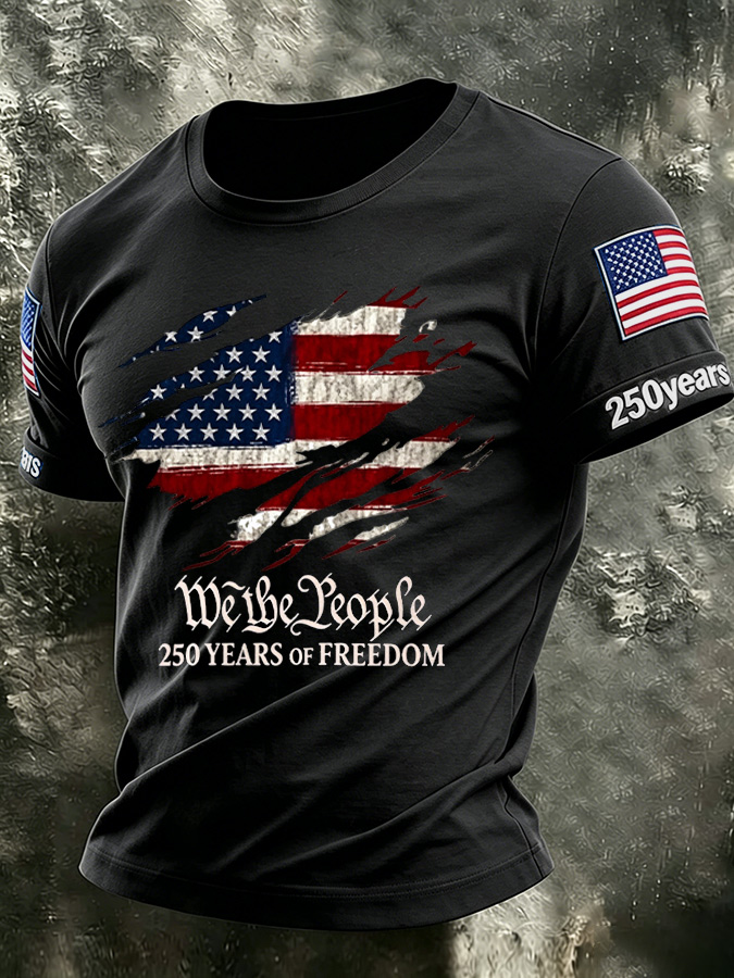 Men'S America Flag Printed Casual T-Shirt