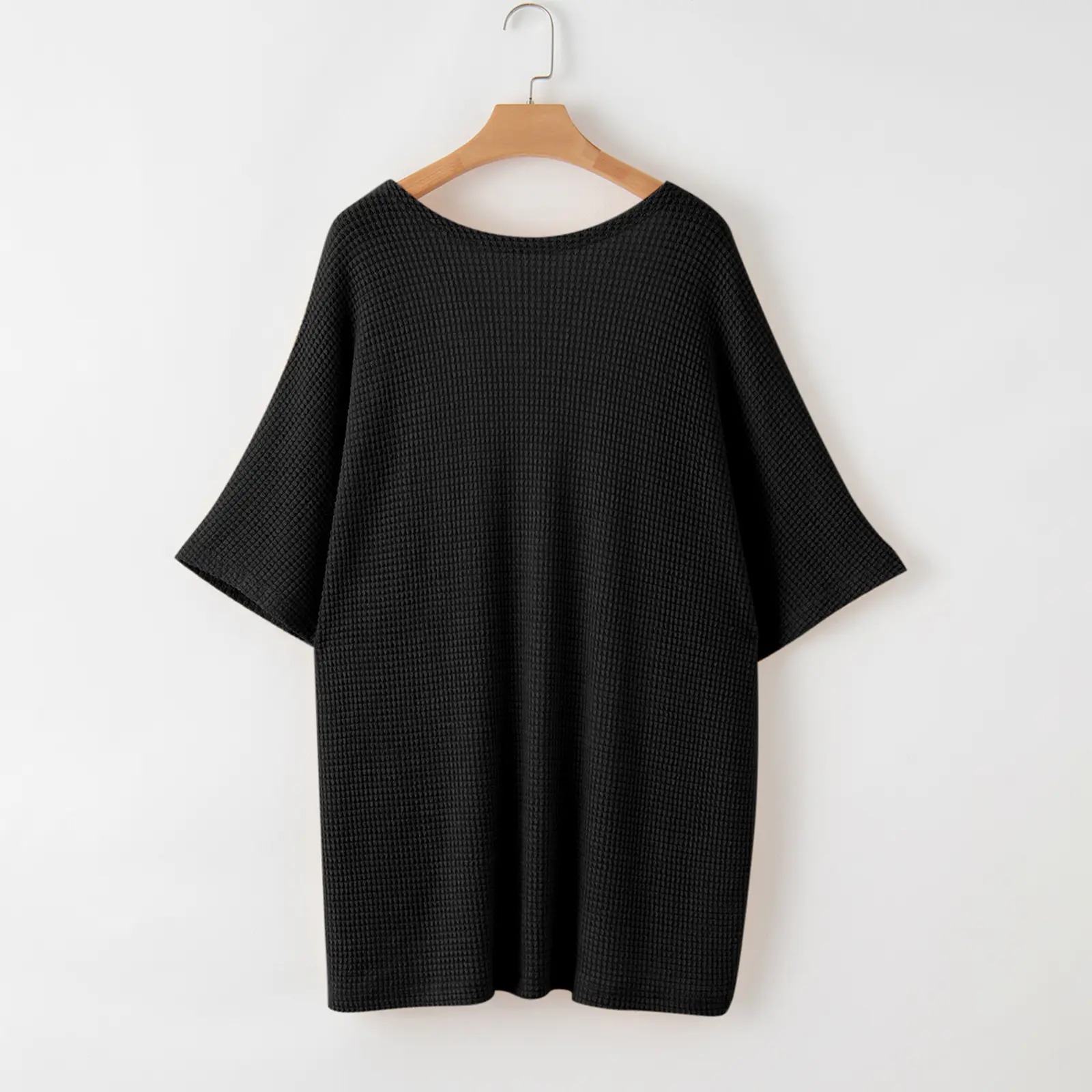 Women's Plus Size Cardigan Casual Short Sleeve Waffle Knit Kimono Open Front Tops(1X-5X)